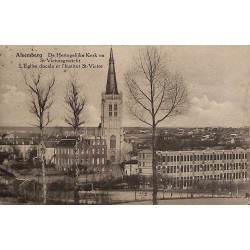 ABAO Brabant flamand Beersel - Alsemberg. L'Eglise ducale et l'institut St-Victor.