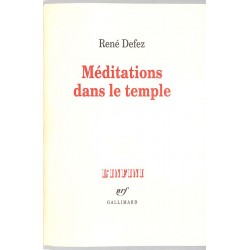 ABAO Essais Defez (René) - Méditations dans le temple.