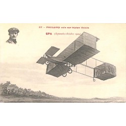ABAO Aeronautique [Aviation] Paulhan vole sur biplan Voisin. Spa (septembre-octobre 1909).