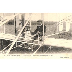 ABAO Aeronautique [Aviation] Nos aéroplanes. Wilbur Wright à la direction de son aéroplane.