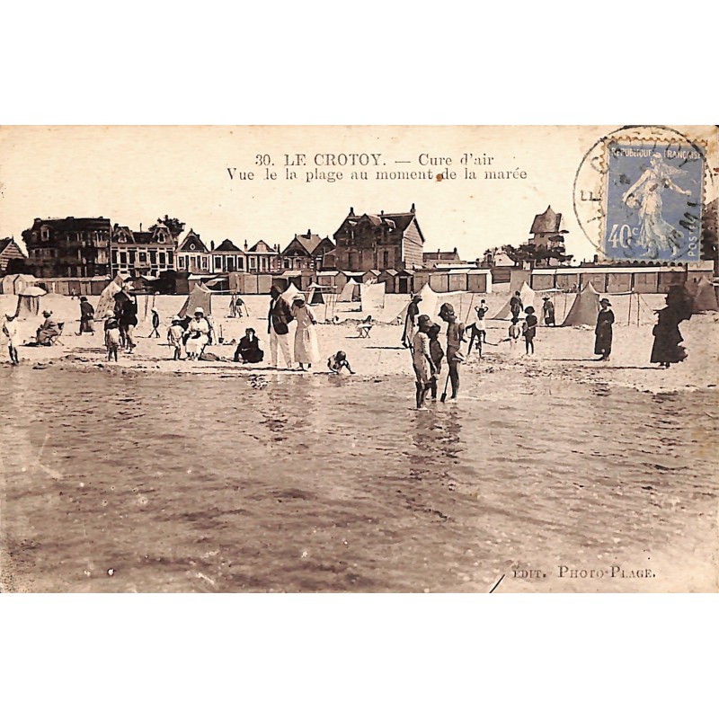 ABAO 80 - Somme [80] Le Crotoy - Cure d'air. Vue de la plage au moment de la marée.
