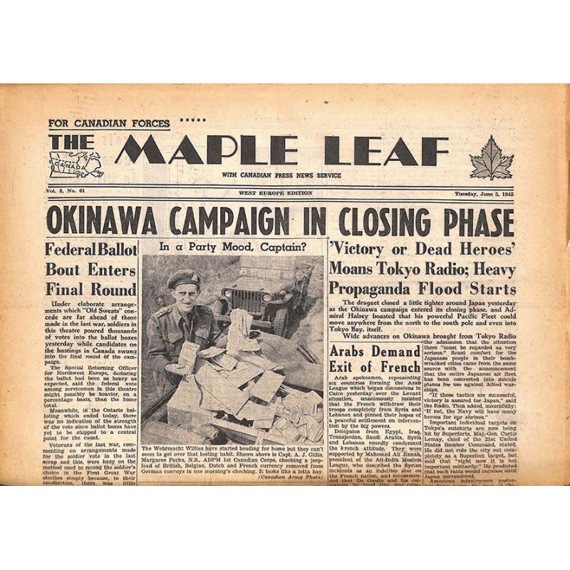 ABAO Journaux et périodiques The Maple Leaf. 1945/06/05. Vol.3 N°61.