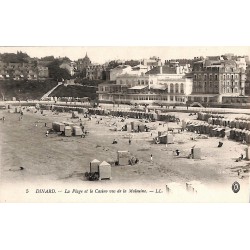 ABAO 35 - Ille-et-Vilaine [35] Dinard - La Plage et le Casino vus de la Malouine.