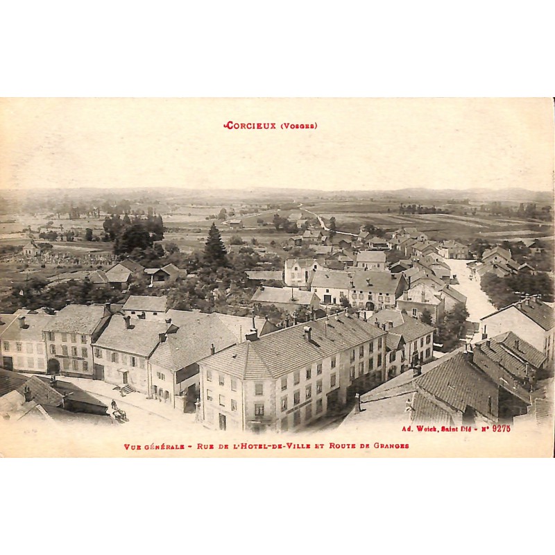 ABAO 88 - Vosges [88] Corcieux - Vue générale, Rue de l´Hotel-de-Ville et Route de Granges.