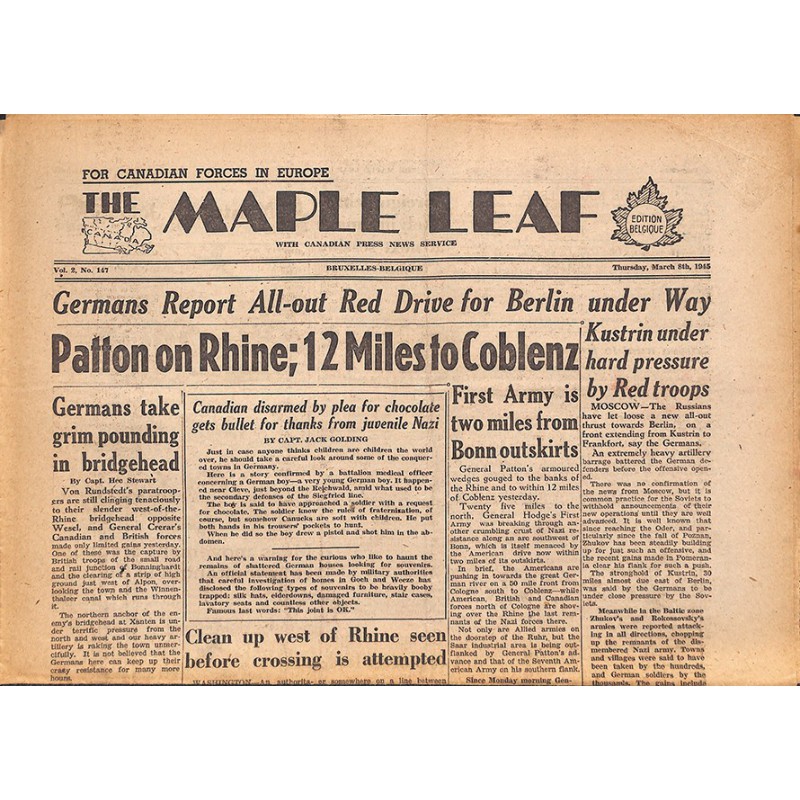 ABAO Journaux et périodiques The Maple Leaf. 1945/03/08. Vol.2 N°147.