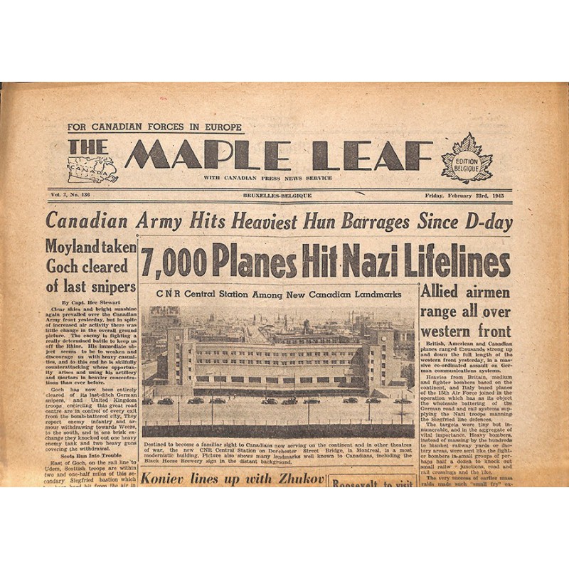ABAO Journaux et périodiques The Maple Leaf. 1945/02/23. Vol.2 N°136.