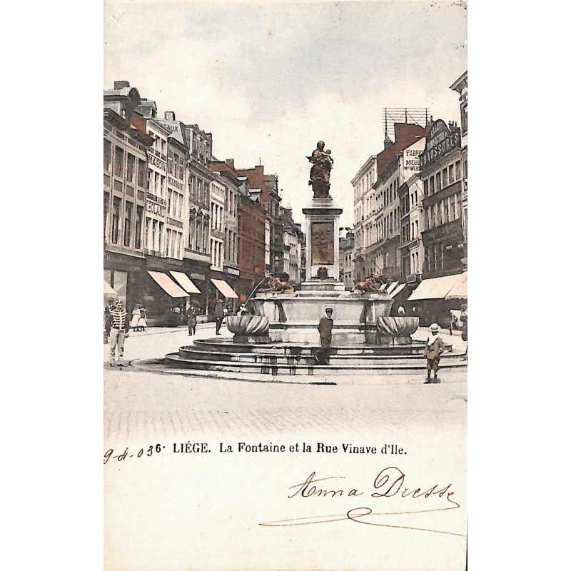 ABAO Liège Liège - La Fontaine et la rue Vinave d'Ile.