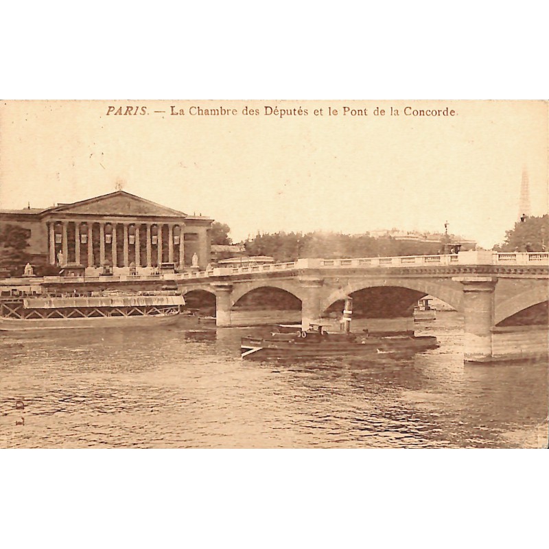 ABAO 75 - Paris [75] Paris - La Chambre des Députés et le Pont de la Concorde.