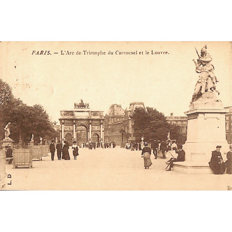 ABAO 75 - Paris [75] Paris - L'Arc de Triomphe du Carrousel et le Louvre.