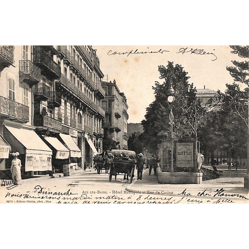 ABAO 73 - Savoie [73] Aix-les-Bains - Hôtel Métropole et Rue du Casino.