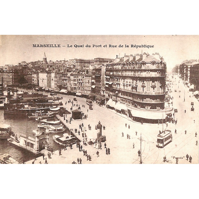 ABAO 13 - Bouches-du-Rhône [13] Marseille - Le Quai du Port et Rue de la République.