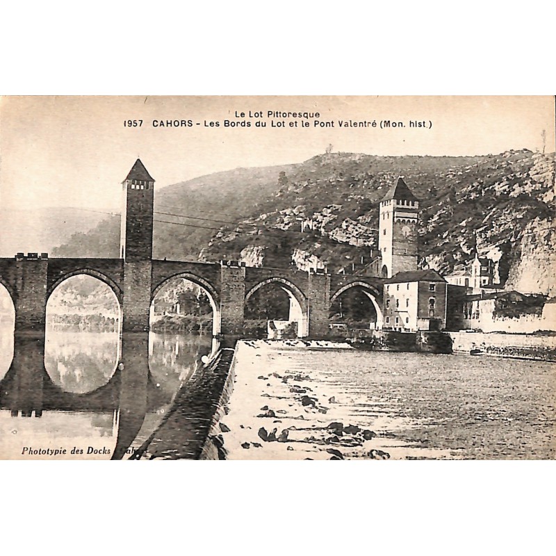 ABAO 46 - Lot [46] Cahors - Les Bords du Lot et le Pont Valentré.