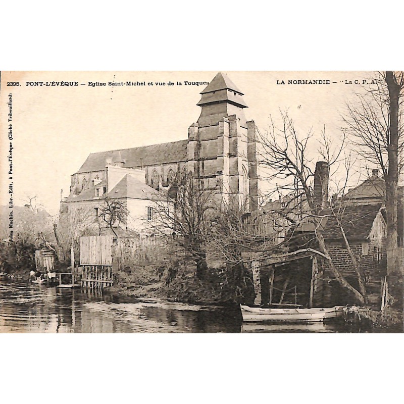 ABAO 14 - Calvados [14] Pont-l'Evêque - Eglise Saint-Michel et vue de la Touques.